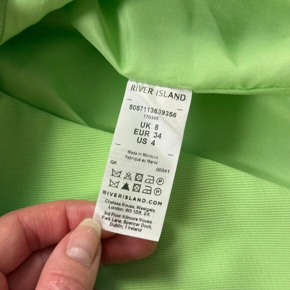 River Island Lime Green Oversized Blazer Jacket, Size 4 - Picture 5 of 7